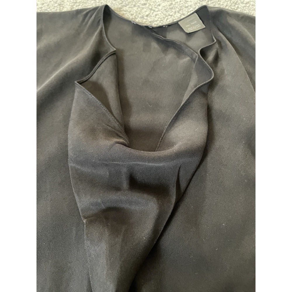 Daryl K Drapey Cowl Neck Sheath Dress Sz 6 Black Tencel Pleated Classic Elegant - Picture 6 of 14